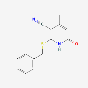 molecular formula C14H12N2OS B5658250 2-(benzylthio)-4-methyl-6-oxo-1,6-dihydro-3-pyridinecarbonitrile 