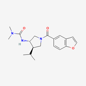 molecular formula C19H25N3O3 B5658264 N'-[(3S*,4R*)-1-(1-benzofuran-5-ylcarbonyl)-4-isopropyl-3-pyrrolidinyl]-N,N-dimethylurea 