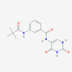 molecular formula C16H18N4O4 B5658279 3-[(2,2-dimethylpropanoyl)amino]-N-(2,4-dioxo-1,2,3,4-tetrahydro-5-pyrimidinyl)benzamide 