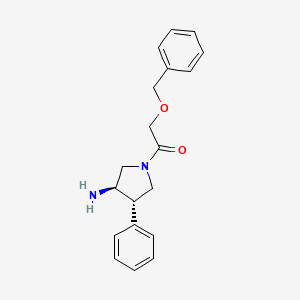 molecular formula C19H22N2O2 B5658280 (3R*,4S*)-1-[(benzyloxy)acetyl]-4-phenylpyrrolidin-3-amine 