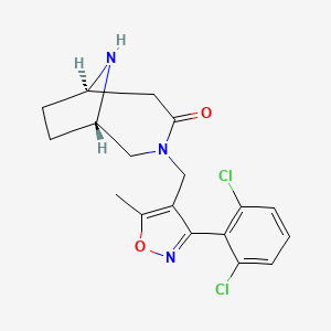 molecular formula C18H19Cl2N3O2 B5658286 rel-(1S,6R)-3-{[3-(2,6-dichlorophenyl)-5-methyl-4-isoxazolyl]methyl}-3,9-diazabicyclo[4.2.1]nonan-4-one hydrochloride 