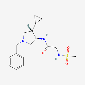 molecular formula C17H25N3O3S B5658290 N~1~-[rel-(3R,4S)-1-benzyl-4-cyclopropyl-3-pyrrolidinyl]-N~2~-(methylsulfonyl)glycinamide hydrochloride 