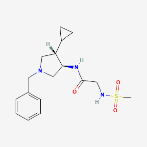 molecular formula C17H25N3O3S B5658290 N-[(3R,4S)-1-benzyl-4-cyclopropylpyrrolidin-3-yl]-2-(methanesulfonamido)acetamide 