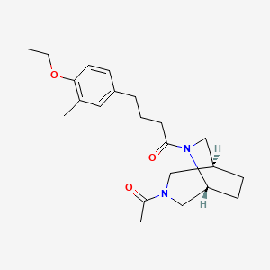 molecular formula C22H32N2O3 B5658300 (1S*,5R*)-3-acetyl-6-[4-(4-ethoxy-3-methylphenyl)butanoyl]-3,6-diazabicyclo[3.2.2]nonane 
