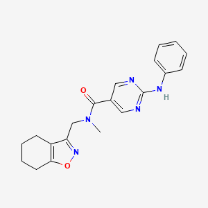 molecular formula C20H21N5O2 B5658303 2-anilino-N-methyl-N-(4,5,6,7-tetrahydro-1,2-benzisoxazol-3-ylmethyl)-5-pyrimidinecarboxamide 