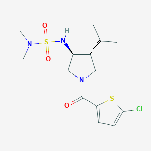 molecular formula C14H22ClN3O3S2 B5658324 N'-{(3S*,4R*)-1-[(5-chloro-2-thienyl)carbonyl]-4-isopropylpyrrolidin-3-yl}-N,N-dimethylsulfamide 