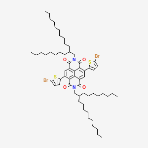 molecular formula C62H88Br2N2O4S2 B565835 2,9-Bis(5-bromothiophen-2-yl)-6,13-bis(2-octyldodecyl)-6,13-diazatetracyclo[6.6.2.04,16.011,15]hexadeca-1(15),2,4(16),8,10-pentaene-5,7,12,14-tetrone CAS No. 1178586-27-0