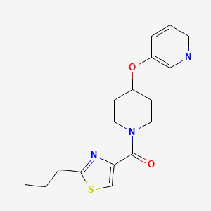 molecular formula C17H21N3O2S B5658370 3-({1-[(2-propyl-1,3-thiazol-4-yl)carbonyl]-4-piperidinyl}oxy)pyridine 