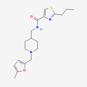 molecular formula C19H27N3O2S B5658375 N-({1-[(5-methyl-2-furyl)methyl]-4-piperidinyl}methyl)-2-propyl-1,3-thiazole-4-carboxamide 