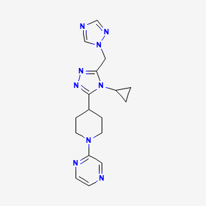 molecular formula C17H21N9 B5658383 2-{4-[4-cyclopropyl-5-(1H-1,2,4-triazol-1-ylmethyl)-4H-1,2,4-triazol-3-yl]piperidin-1-yl}pyrazine 