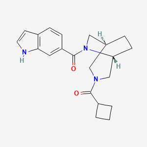 molecular formula C21H25N3O2 B5658391 (1S*,5R*)-3-(cyclobutylcarbonyl)-6-(1H-indol-6-ylcarbonyl)-3,6-diazabicyclo[3.2.2]nonane 
