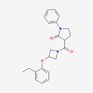 molecular formula C22H24N2O3 B5658428 3-{[3-(2-ethylphenoxy)azetidin-1-yl]carbonyl}-1-phenylpyrrolidin-2-one 