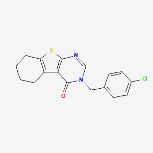 molecular formula C17H15ClN2OS B5658453 3-(4-chlorobenzyl)-5,6,7,8-tetrahydro[1]benzothieno[2,3-d]pyrimidin-4(3H)-one 