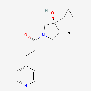 molecular formula C16H22N2O2 B5658495 (3R*,4R*)-3-cyclopropyl-4-methyl-1-[3-(4-pyridinyl)propanoyl]-3-pyrrolidinol 