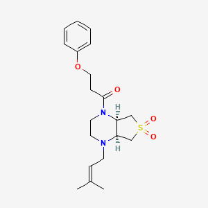 molecular formula C20H28N2O4S B5658507 (4aR*,7aS*)-1-(3-methylbut-2-en-1-yl)-4-(3-phenoxypropanoyl)octahydrothieno[3,4-b]pyrazine 6,6-dioxide 
