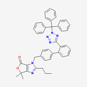 molecular formula C43H38N6O2 B565851 6,6-Dimethyl-2-propyl-3-[[4-[2-(2-trityltetrazol-5-yl)phenyl]phenyl]methyl]furo[3,4-d]imidazol-4-one CAS No. 1048948-15-7