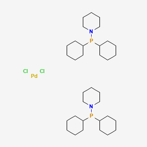 molecular formula C34H64Cl2N2P2Pd B565852 二氯化钯；二环己基(哌啶-1-基)膦 CAS No. 1227935-55-8