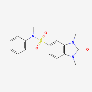 molecular formula C16H17N3O3S B5658534 N,1,3-trimethyl-2-oxo-N-phenyl-2,3-dihydro-1H-benzimidazole-5-sulfonamide 