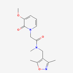 molecular formula C15H19N3O4 B5658540 N-[(3,5-dimethylisoxazol-4-yl)methyl]-2-(3-methoxy-2-oxopyridin-1(2H)-yl)-N-methylacetamide 