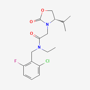 molecular formula C17H22ClFN2O3 B5658543 N-(2-chloro-6-fluorobenzyl)-N-ethyl-2-[(4S)-4-isopropyl-2-oxo-1,3-oxazolidin-3-yl]acetamide 