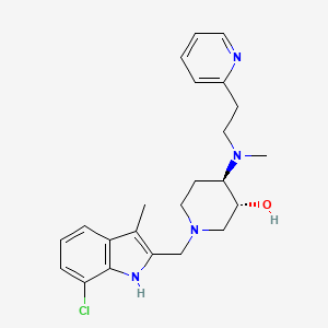 (3R*,4R*)-1-[(7-chloro-3-methyl-1H-indol-2-yl)methyl]-4-{methyl[2-(2-pyridinyl)ethyl]amino}-3-piperidinol