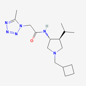 molecular formula C16H28N6O B5658558 N-[(3R,4S)-1-(cyclobutylmethyl)-4-propan-2-ylpyrrolidin-3-yl]-2-(5-methyltetrazol-1-yl)acetamide 