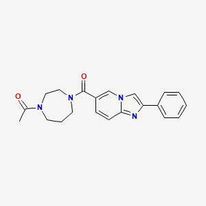 molecular formula C21H22N4O2 B5658564 6-[(4-acetyl-1,4-diazepan-1-yl)carbonyl]-2-phenylimidazo[1,2-a]pyridine 