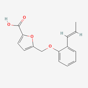 molecular formula C15H14O4 B5658574 5-{[2-(1-propen-1-yl)phenoxy]methyl}-2-furoic acid 
