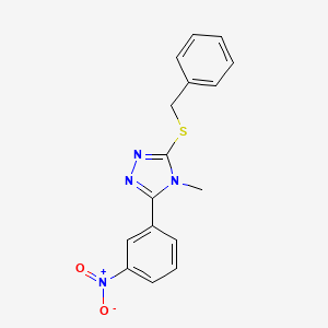 molecular formula C16H14N4O2S B5658598 3-(benzylthio)-4-methyl-5-(3-nitrophenyl)-4H-1,2,4-triazole 
