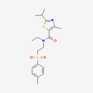 N-ethyl-2-isopropyl-4-methyl-N-{2-[(4-methylphenyl)sulfonyl]ethyl}-1,3-thiazole-5-carboxamide