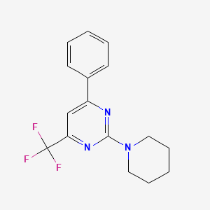 molecular formula C16H16F3N3 B5658654 4-phenyl-2-(1-piperidinyl)-6-(trifluoromethyl)pyrimidine 