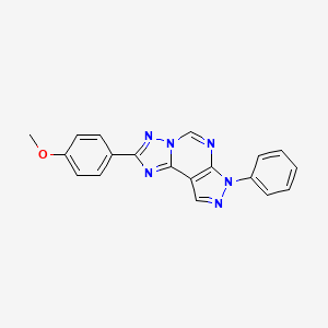 molecular formula C19H14N6O B5658662 2-(4-methoxyphenyl)-7-phenyl-7H-pyrazolo[4,3-e][1,2,4]triazolo[1,5-c]pyrimidine 