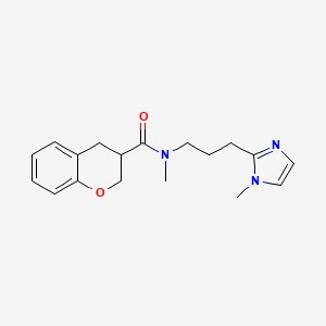 molecular formula C18H23N3O2 B5658672 N-methyl-N-[3-(1-methyl-1H-imidazol-2-yl)propyl]chromane-3-carboxamide 