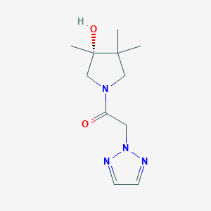 molecular formula C11H18N4O2 B5658675 (3R)-3,4,4-trimethyl-1-(2H-1,2,3-triazol-2-ylacetyl)-3-pyrrolidinol 