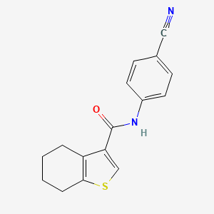 molecular formula C16H14N2OS B5658678 N-(4-cyanophenyl)-4,5,6,7-tetrahydro-1-benzothiophene-3-carboxamide 