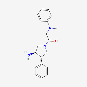 molecular formula C19H23N3O B5658684 (3R*,4S*)-1-{[methyl(phenyl)amino]acetyl}-4-phenylpyrrolidin-3-amine 