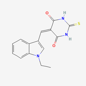 molecular formula C15H13N3O2S B5658686 5-[(1-ethyl-1H-indol-3-yl)methylene]-2-thioxodihydro-4,6(1H,5H)-pyrimidinedione 