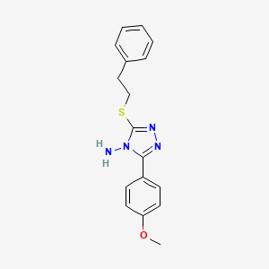 molecular formula C17H18N4OS B5658695 3-(4-methoxyphenyl)-5-[(2-phenylethyl)thio]-4H-1,2,4-triazol-4-amine 