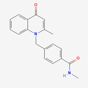 molecular formula C19H18N2O2 B5658718 N-methyl-4-[(2-methyl-4-oxoquinolin-1(4H)-yl)methyl]benzamide 