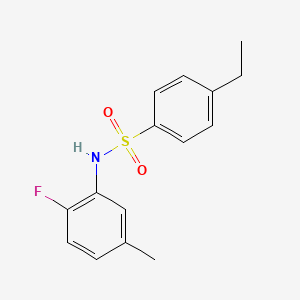 molecular formula C15H16FNO2S B5658721 4-ethyl-N-(2-fluoro-5-methylphenyl)benzenesulfonamide 