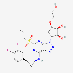 1,2-Cyclopentanediol, 3-[7-[[(1R,2S)-2-(3,4-difluorophenyl)cyclopropyl]amino]-5-(propylsulfonyl)-3H-1,2,3-triazolo[4,5-d]pyrimidin-3-yl]-5-(2-hydroxyethoxy)-, (1S,2S,3R,5S)-
