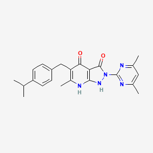 2-(4,6-dimethyl-2-pyrimidinyl)-5-(4-isopropylbenzyl)-6-methyl-1H-pyrazolo[3,4-b]pyridine-3,4(2H,7H)-dione