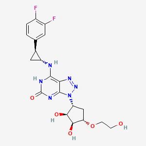 molecular formula C20H22F2N6O5 B565877 5-Desthiopropyl-5-hydroxy-ticagrelor CAS No. 1644461-81-3
