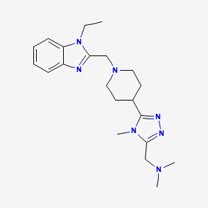 molecular formula C21H31N7 B5658771 1-(5-{1-[(1-ethyl-1H-benzimidazol-2-yl)methyl]piperidin-4-yl}-4-methyl-4H-1,2,4-triazol-3-yl)-N,N-dimethylmethanamine 