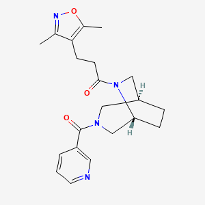 molecular formula C21H26N4O3 B5658808 (1S*,5R*)-6-[3-(3,5-dimethylisoxazol-4-yl)propanoyl]-3-(pyridin-3-ylcarbonyl)-3,6-diazabicyclo[3.2.2]nonane 