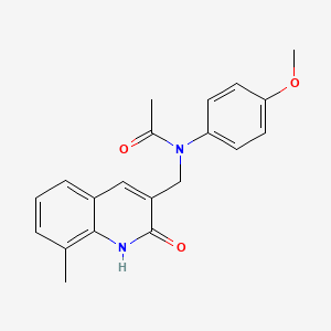N-[(2-hydroxy-8-methyl-3-quinolinyl)methyl]-N-(4-methoxyphenyl)acetamide