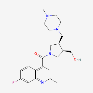 molecular formula C22H29FN4O2 B5658871 {(3R*,4R*)-1-[(7-fluoro-2-methylquinolin-4-yl)carbonyl]-4-[(4-methylpiperazin-1-yl)methyl]pyrrolidin-3-yl}methanol 