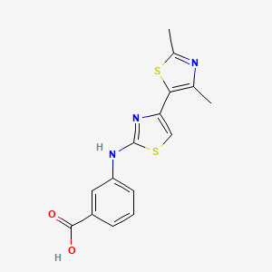 molecular formula C15H13N3O2S2 B5658896 3-[(2',4'-dimethyl-4,5'-bi-1,3-thiazol-2-yl)amino]benzoic acid 