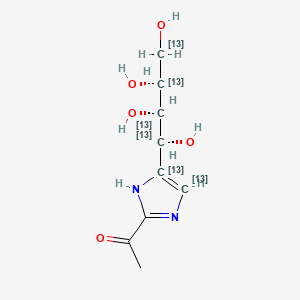 molecular formula C9H14N2O5 B565890 (R,S,R)-2-乙酰-4-(1,2,3,4-四羟基丁基)-咪唑-13C6 CAS No. 1448358-08-4