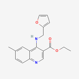 molecular formula C18H18N2O3 B5658915 ethyl 4-[(2-furylmethyl)amino]-6-methyl-3-quinolinecarboxylate 